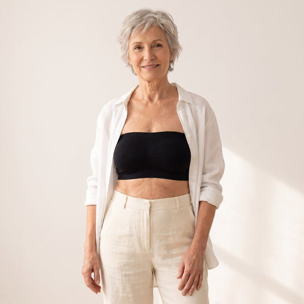 Frinta Soutien-gorge bandeau sans bretelles, vue de face – Noir