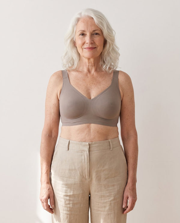 Frinta Soutien-gorge confort pleine couverture, vue de face – Taupe