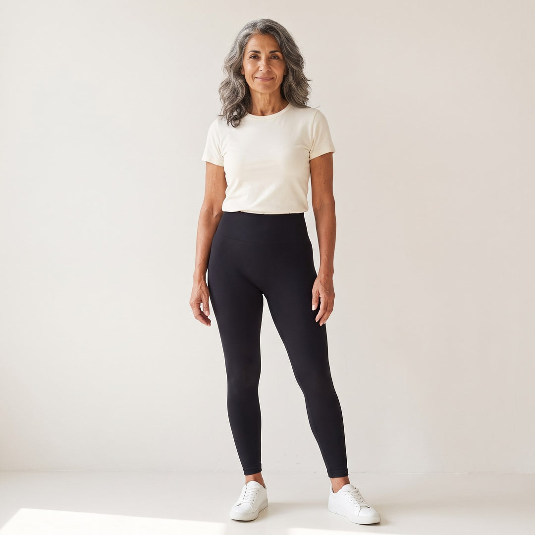 Frinta Formende leggings med høyt liv, forfra – Svart