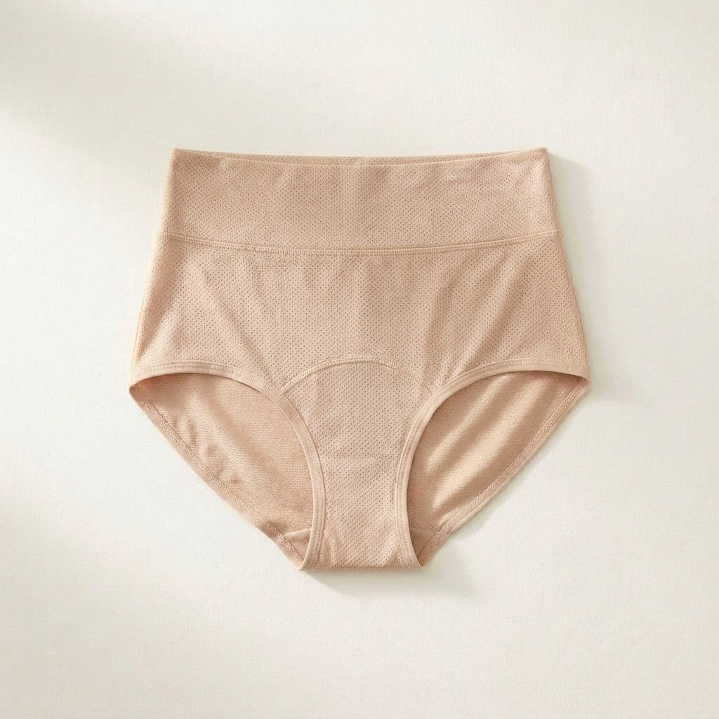 Vuotosuojatut korkeavyötäröiset Frinta-alushousut – Nude